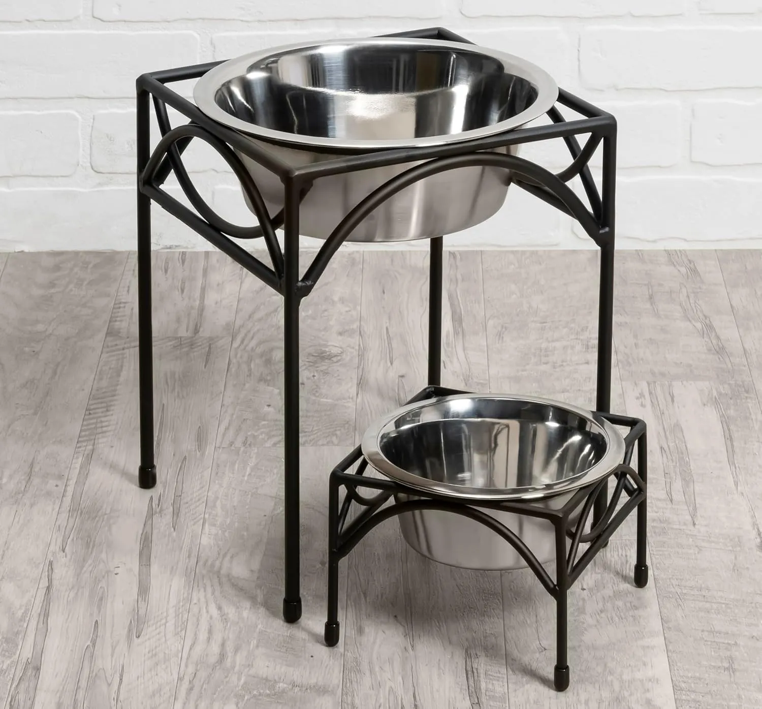 Regal Single Bowl Raised Feeder - Elevated Feeding Station - Metal, Wrought Iron Dog Bowl, Best Single Diner, Pet Bowl for Small, Medium, Large and XL Dogs - NMN Designs (Small - 5"" Tall), Black