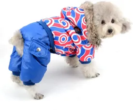 SELMAI Dog Snowsuit Waterproof Hooded Jumpsuit Fleece Lined Winter Coat Hoodie with Legs for Small Pet Cat Puppy Windproof Jacket Clothes Warm Padded for Girls Boys Chihuahua Apparel S