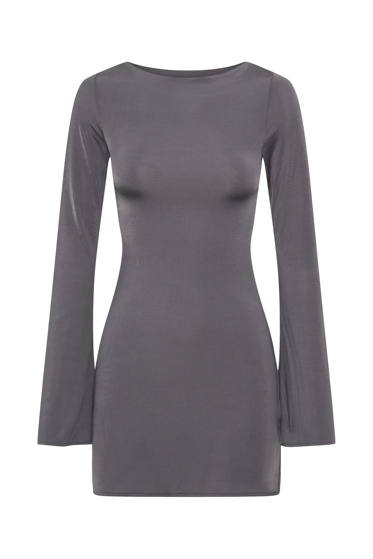 Tarna Slinky A-Line Mini Dress - Charcoal
