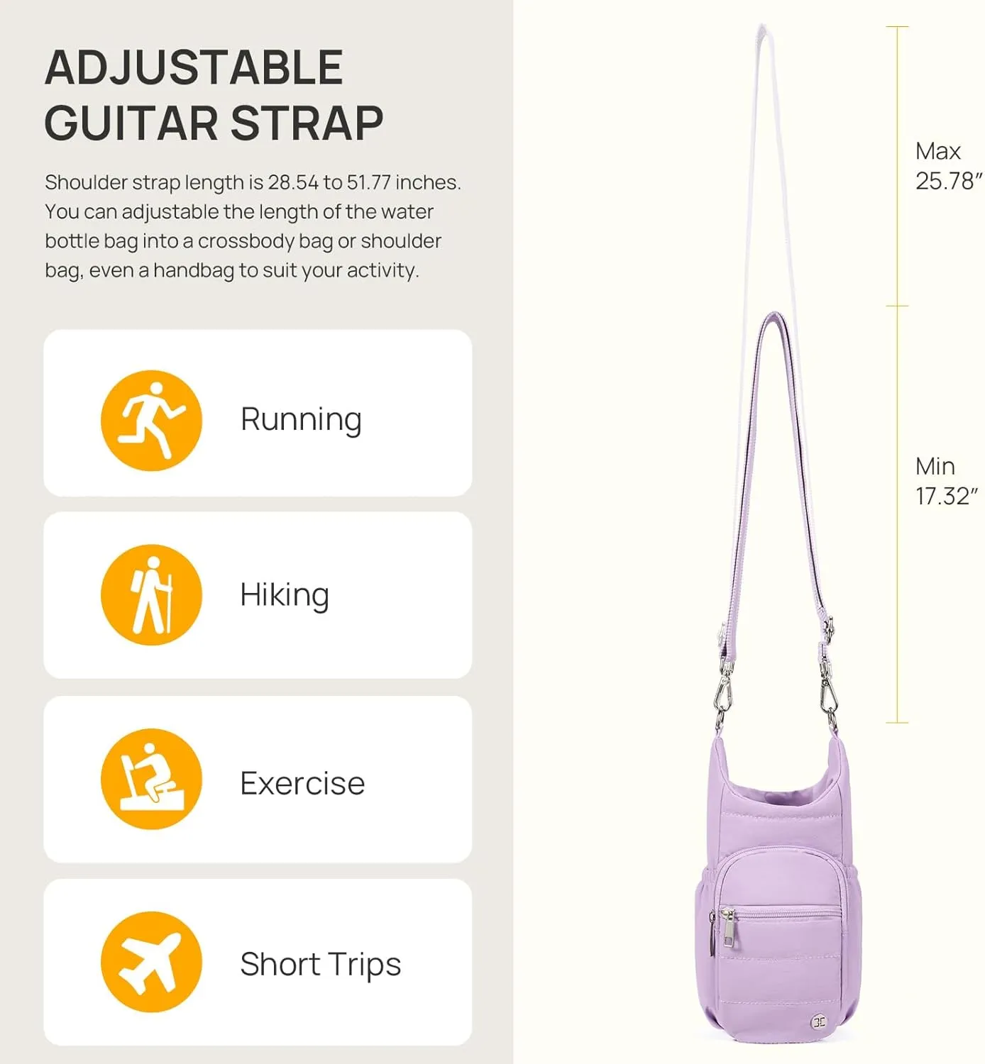Telena Water Bottle Holder with Strap Crossbody Bags for Women for Walking, Hiking, Cycling