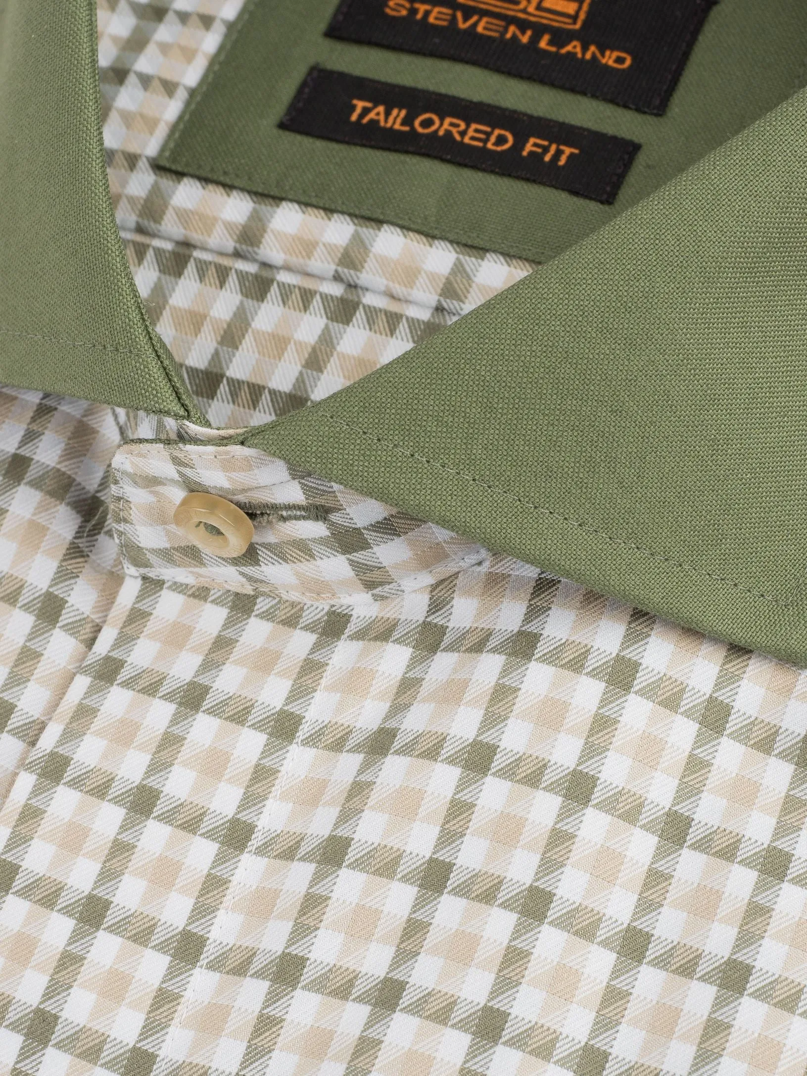 The Jago Dress Shirt | French Cuff & Spread Collar | Olive