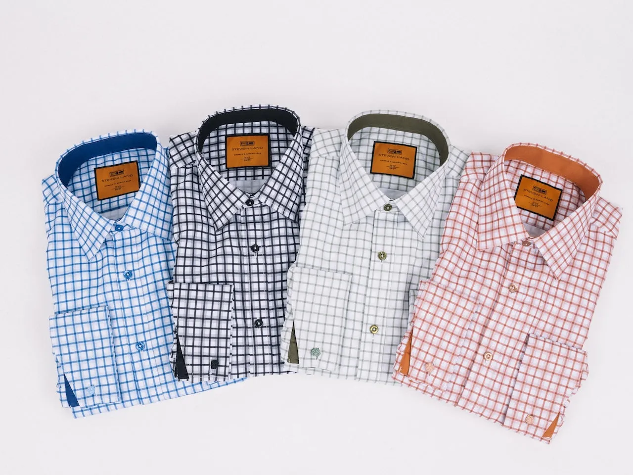 The Wide Plaid Dress Shirt | Classic Collar with Interior Contrast | Angled French Cuff