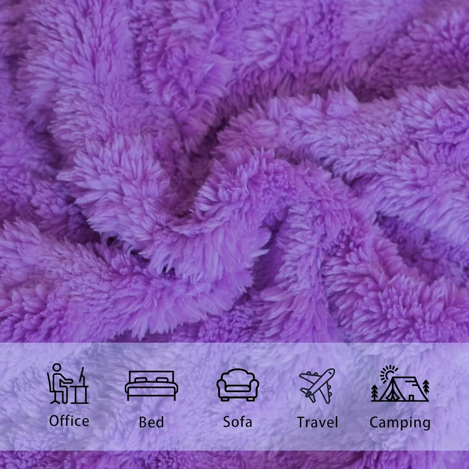 Throw Blankets with 3D Bunny Checkered,Super Soft Cozy Fleece Blankets for Lover Girls Boys Friends Gifts Pets, Lightweight Fuzzy Blanket for Couch Sofa Bed All Season (Purple, 50 * 60)