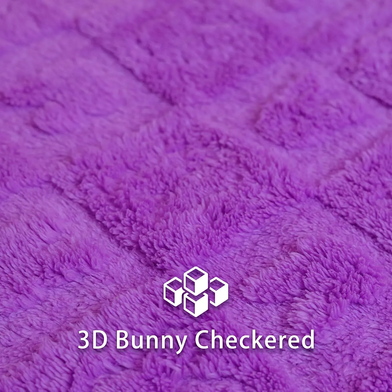 Throw Blankets with 3D Bunny Checkered,Super Soft Cozy Fleece Blankets for Lover Girls Boys Friends Gifts Pets, Lightweight Fuzzy Blanket for Couch Sofa Bed All Season (Purple, 50 * 60)