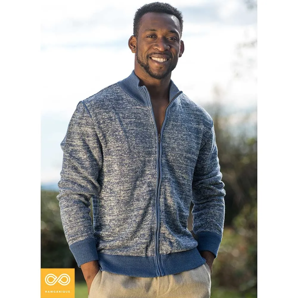 UNION SQUARE Zippered 100% Organic Hemp Knit Cardigan Sweater (Unisex)