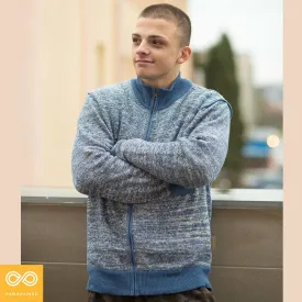 UNION SQUARE Zippered 100% Organic Hemp Knit Cardigan Sweater (Unisex)