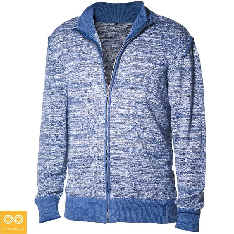 UNION SQUARE Zippered 100% Organic Hemp Knit Cardigan Sweater (Unisex)