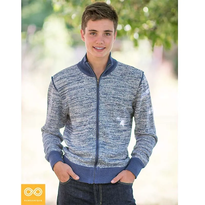 UNION SQUARE Zippered 100% Organic Hemp Knit Cardigan Sweater (Unisex)