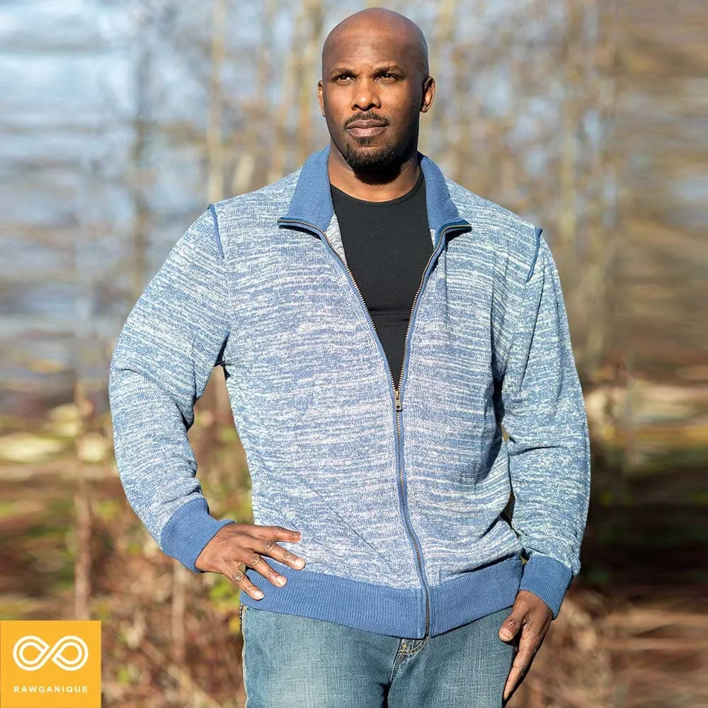 UNION SQUARE Zippered 100% Organic Hemp Knit Cardigan Sweater (Unisex)