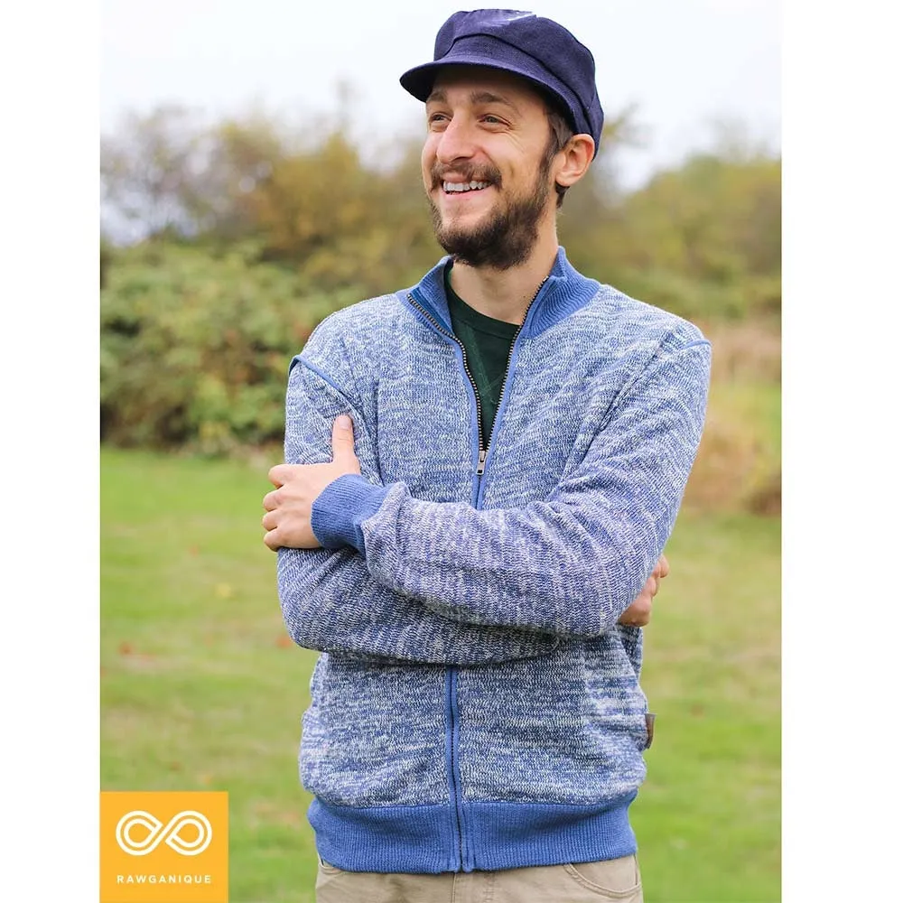 UNION SQUARE Zippered 100% Organic Hemp Knit Cardigan Sweater (Unisex)