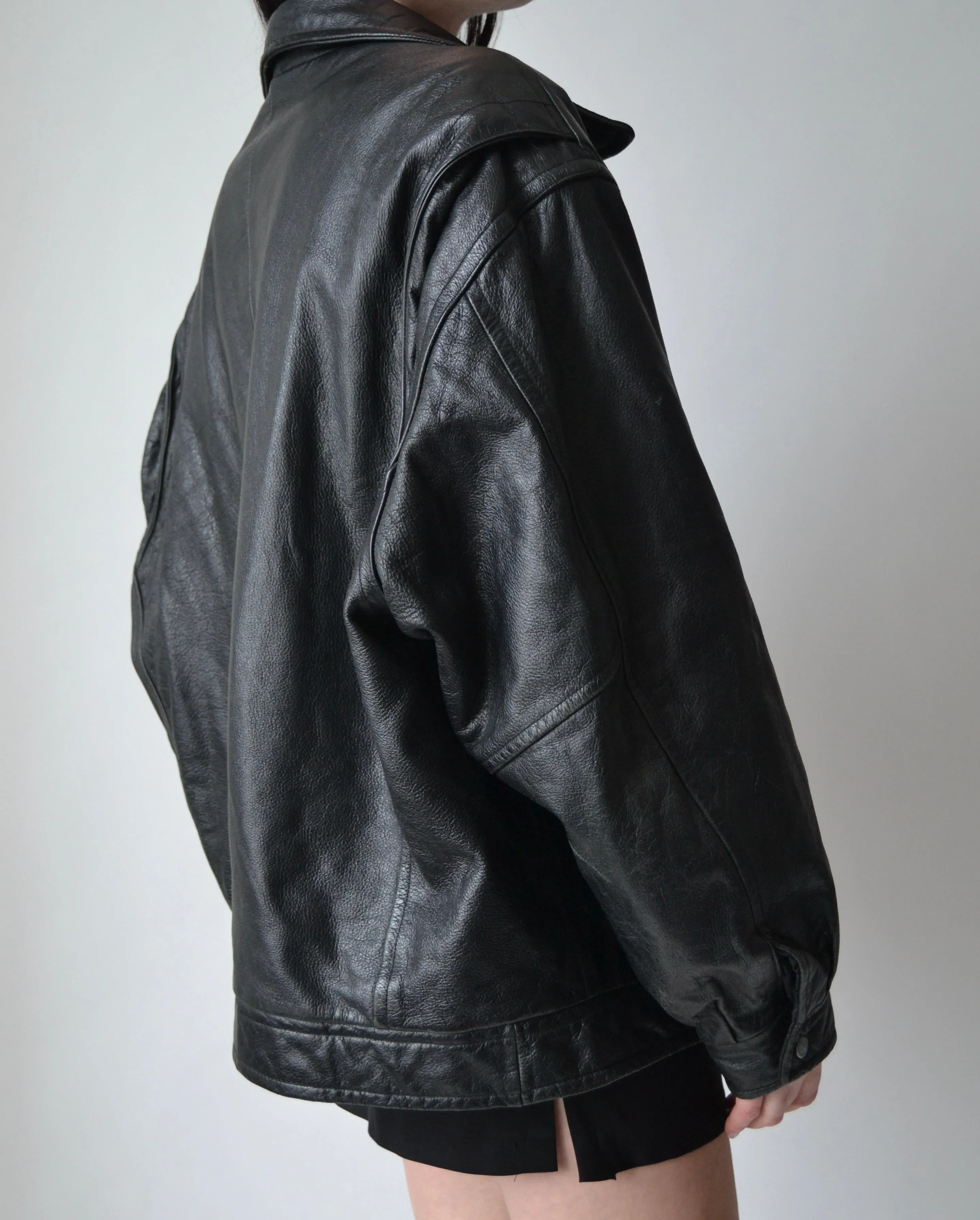 Vintage Classic Black Leather Jacket